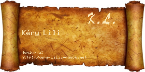 Kéry Lili névjegykártya