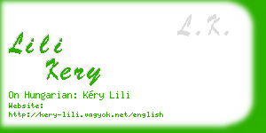 lili kery business card
