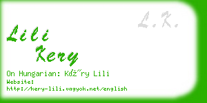 lili kery business card